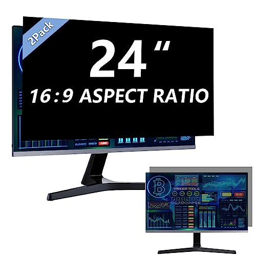 Halloive 24 Inch HH-TYFK24-2pack 16:9 Widescreen Removable Anti-Glare Privacy Filter