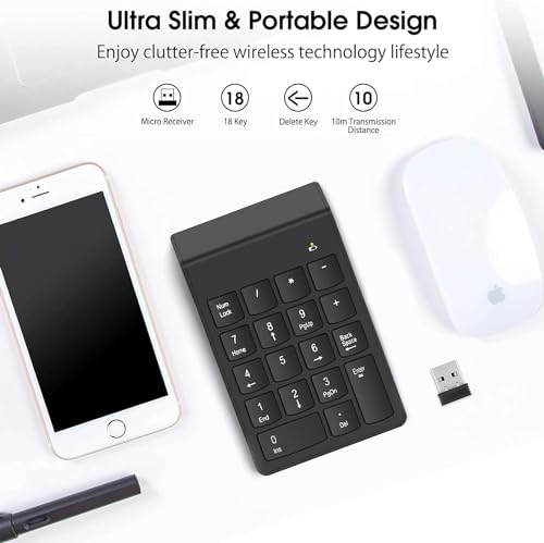 NOOX Wireless Numeric Keypad NXA056-M1 USB Battery Powered Compact