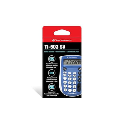 Texas Instruments 2" TI-503 SV Standard Function Calculator Battery Powered LCD Display