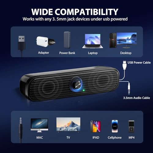 1Mii 26cm ST-18 Stereo Multimedia Speakers with Touch Control, Auxiliary and USB Connectivity