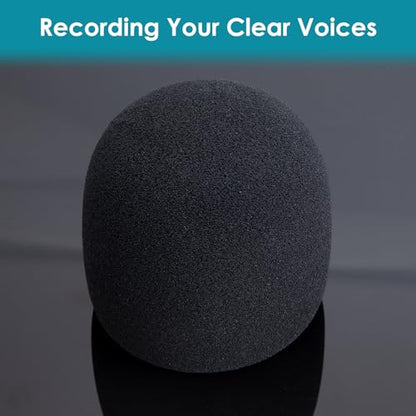 YOUSHARES 2PCS Blue Yeti Microphone Windscreen Set Model T28 Noise Reduction Foam and Furry Windscreen