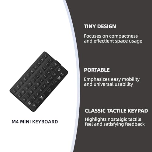 EXknight Mini Keyboard 46 Keys QWERTY Bluetooth 5.0 Wireless Portable Keyboard Model M4