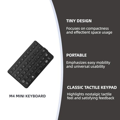 EXknight Mini Keyboard 46 Keys QWERTY Bluetooth 5.0 Wireless Portable Keyboard Model M4