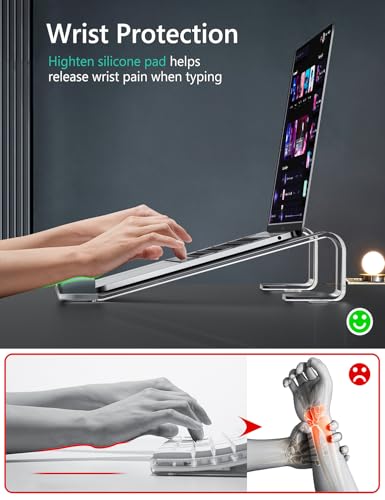 JCZT NH04 Aluminum Laptop Stand with Wrist Rest