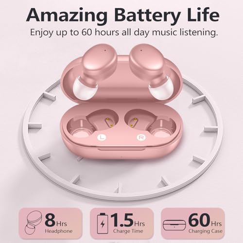 MOZOTER S8 Wireless Earbuds Bluetooth 5.3 Lightweight Ergonomic In-Ear Headphones