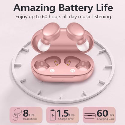 MOZOTER S8 Wireless Earbuds Bluetooth 5.3 Lightweight Ergonomic In-Ear Headphones