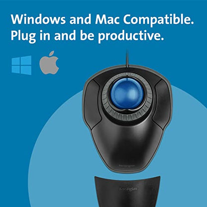 Kensington Orbit Trackball Mouse with Scroll Ring (K72337US) - 30 Feet Range - Optical - Wired USB