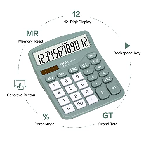 Deli 5.7" E8 Business Standard Function Calculator with 4.25" LCD Display