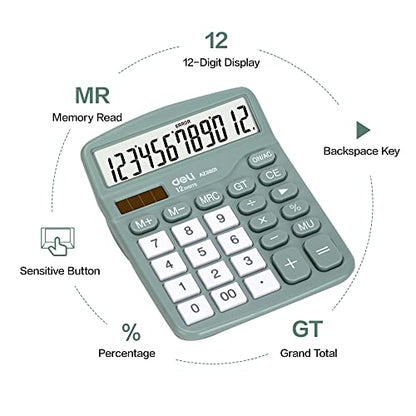 Deli 5.7" E8 Business Standard Function Calculator with 4.25" LCD Display