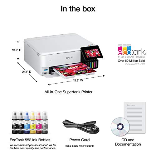 Epson EcoTank ET-8500 4800x1200 Inkjet Printer, All-in-One Photo Printer, Wireless, Color Output