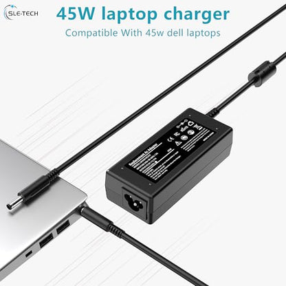 SLE-TECH 45W AC Adapter SK90A195231 Input 100-240V Output 19.5V 2.31A Portable Charger for Compatible Dell Models