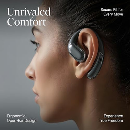 HAUSBELL Bluetooth 5.4 Q16 Earbuds Open Ear Design IPX5 Waterproof Black