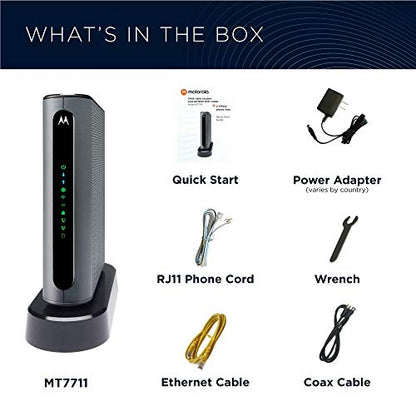 Motorola MT7711 Cable Modem Router with Voice Ports 24x8 DOCSIS 3.0 Xfinity Modem