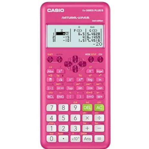 Casio 4.67"x2.76" fx-300ESPLS2 Pink Engineering/Scientific Calculator, 6.25cm LCD Display, Solar Powered with Backup