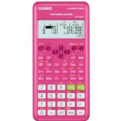 Casio 4.67"x2.76" fx-300ESPLS2 Pink Engineering/Scientific Calculator, 6.25cm LCD Display, Solar Powered with Backup