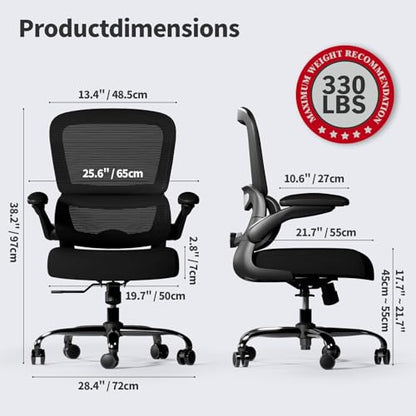 TRALT Office Chair 1.0 Count TRALT+TRALT+YX001-2-BLK-US Indoor Breathable Mesh Ergonomic Desk Chair