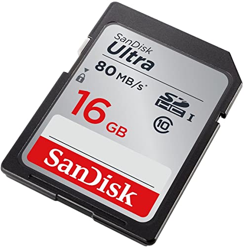 SanDisk 16GB SDSDUNC-016G-GN6IN Class 10 SDHC UHS-I Memory Card, 80MB/s Read Speed, Temperature Proof