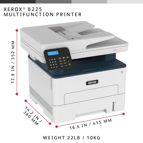 Xerox B225/DNI Multifunction Printer Monochrome Laser 600x600dpi