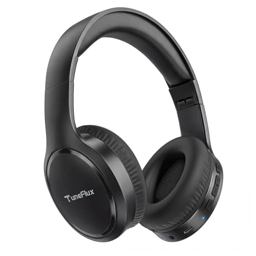 TuneFlux T7 Bluetooth Headphones, 70 Hours Playtime, Bluetooth 6.0, Wired/Wireless Connectivity, Over-Ear Design, High-Fidelity Audio
