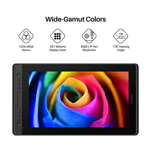 HUION Kamvas Pro 16 15.6 inch 1920x1080 LCD Graphics Tablet with USB Connectivity