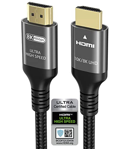 Ubluker 6.6 FT HDMI Cable Male-to-Male 48 Gigabits Per Second 120 Hz CEC