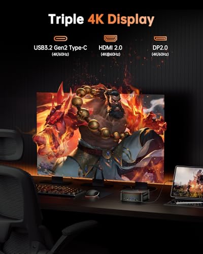 KAMRUI Mini PC H1 4K 60Hz AMD Ryzen 7 7735HS 24GB LPDDR5 1TB SSD