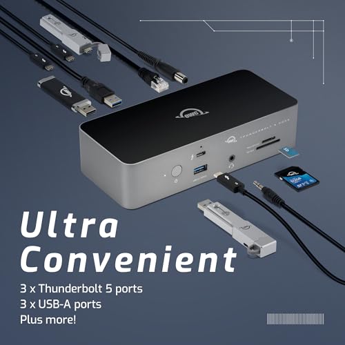 OWC Thunderbolt 5 Dock, 11 Port, 140W Power Delivery, 2.5GbE, SD/microSD Reader