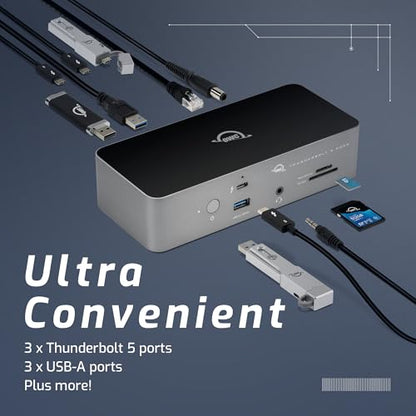 OWC Thunderbolt 5 Dock, 11 Port, 140W Power Delivery, 2.5GbE, SD/microSD Reader