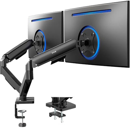 VIVO 17-32 inch Dual Monitor Stand STAND-V002O Tabletop Mount Articulating 90 Degree Black
