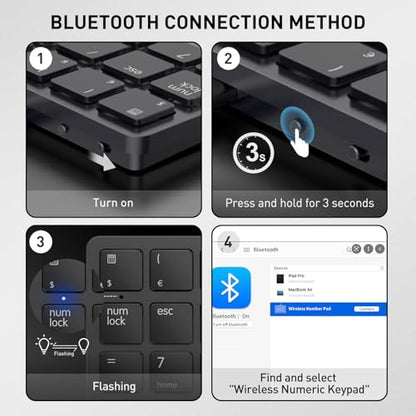 havit 26 Keys Bluetooth Numeric Keypad for PC, Laptop, Tablet - Wireless Rechargeable
