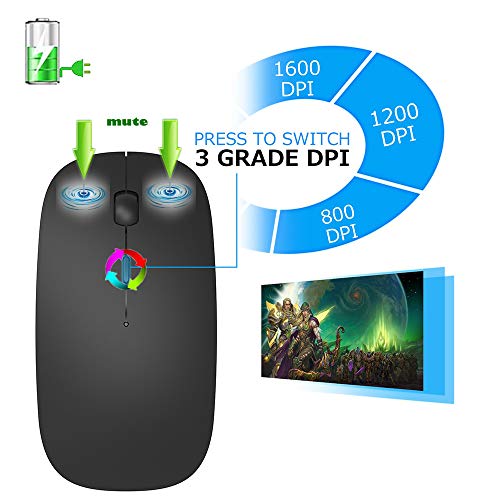 KLO K8 Bluetooth Wireless Mouse Black
