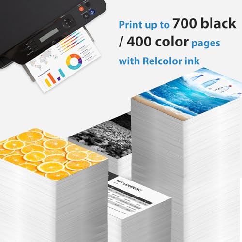 Relcolor 63XL Black Ink Cartridge Remanufactured for HP 63 XL Compatible Printers