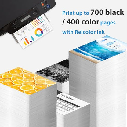 Relcolor 63XL Black Ink Cartridge Remanufactured for HP 63 XL Compatible Printers