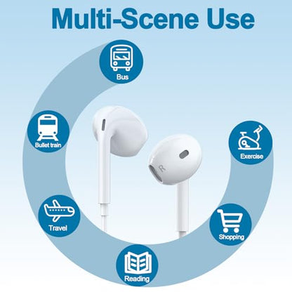 Docutca 2 Pack USB C Headphones Docutca-TC-2PC Wired Earbuds In-Ear Audio Earphone