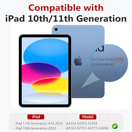 TiKeDa 10.9 Inch iPad 10th Gen A2696/A2757/A2777 HD Clarity Tempered Glass Screen Protector 9H Scratch Resistant