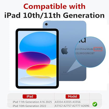 TiKeDa 10.9 Inch iPad 10th Gen A2696/A2757/A2777 HD Clarity Tempered Glass Screen Protector 9H Scratch Resistant