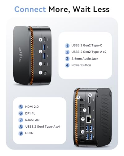 KAMRUI Mini PC AK1(8+128)-J3455 Black Ryzen 3 4300U 3.7GHz