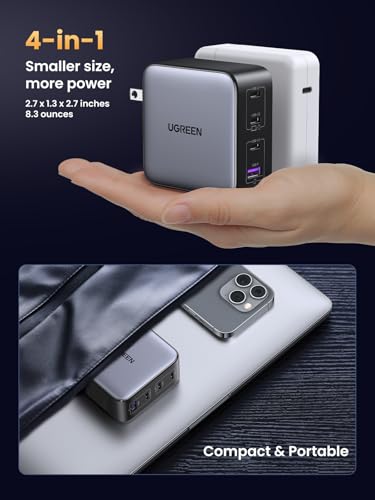 UGREEN 100W CD226 USB Type A, USB Type C Wall Charger, 4 Ports, Dark Gray, 240V AC
