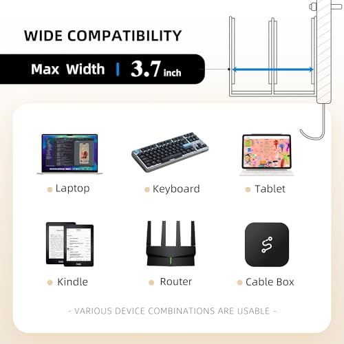 AFOOYO Wall Mount Laptop Holder Model AWL-2024 - Adjustable Beech Wood & Steel Construction