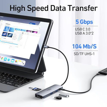 Selore&S-Global USB C Docking Station 8 Ports 2xHDMI Dual Monitor 5Gbps USB 3.0