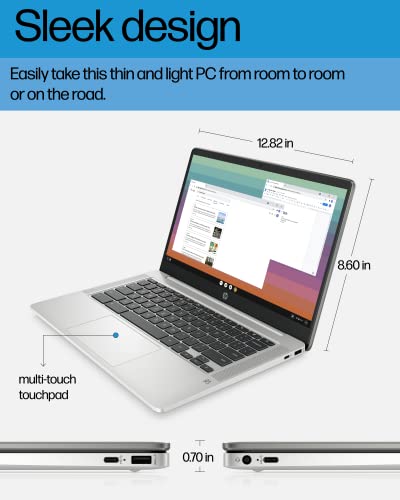 HP 14a-na0226nr 14" Chromebook Laptop 1366 x 768 Intel Celeron N4120 4 GB DDR4 64 GB eMMC