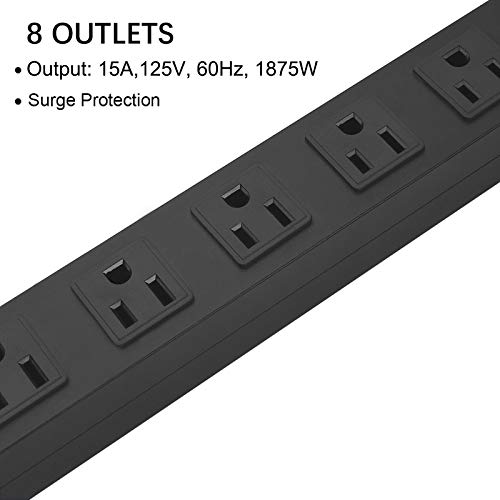 HHSOET 8 Outlets Metal Power Strip PDU-US8 125V 15A