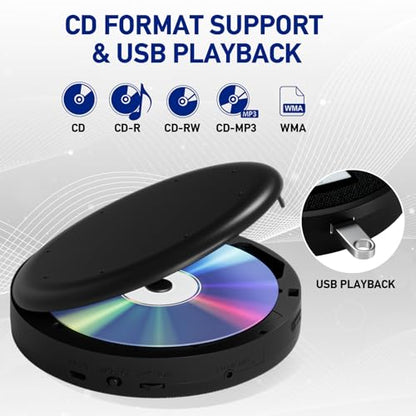 M-Amazup 1 Disc C-07 Black Portable CD Player with LCD Display