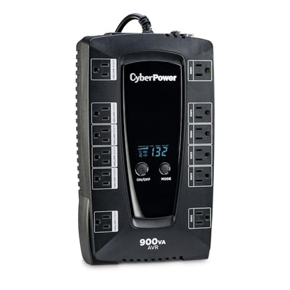 CyberPower 900VA/480W AVRG900LCD UPS System with 12 Outlets and AVR