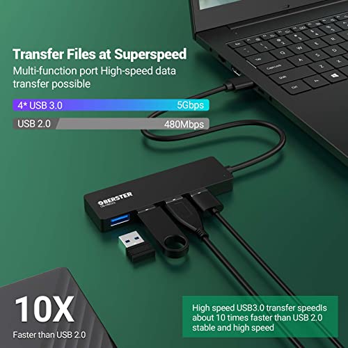 OBERSTER USB Hub 4 Ports USB 3.0 Model HB023 with Plug and Play Feature
