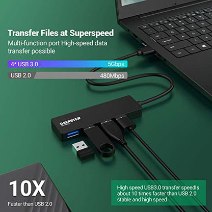 OBERSTER USB Hub 4 Ports USB 3.0 Model HB023 with Plug and Play Feature