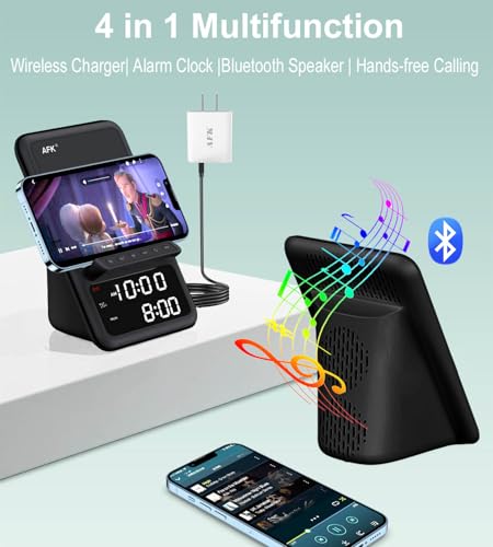 AFK Wireless Charging Station BT512-012 7.5W 1.5A 5V DC Alarm Clock and Speaker
