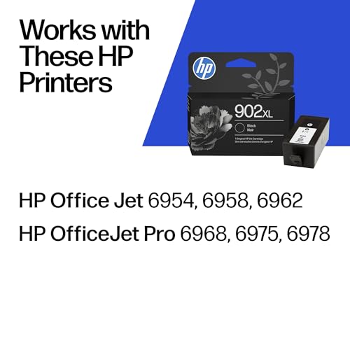 HP 902XL Black High-Yield Ink Cartridge - Model T6M14AN - 750 Pages Yield - Compatible with OfficeJet Pro Series