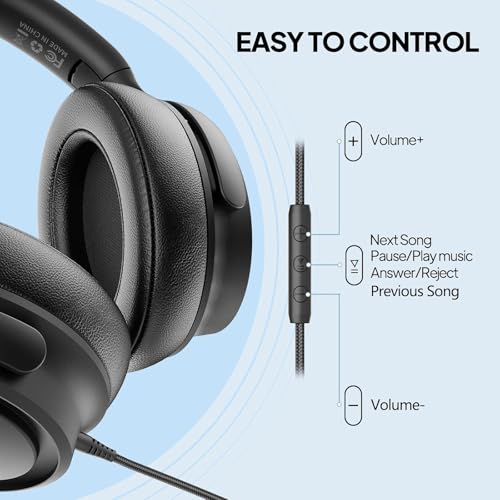 ADOOPE Over-Ear Headphones AD1000 USB Type C Wired Noise Isolation Black