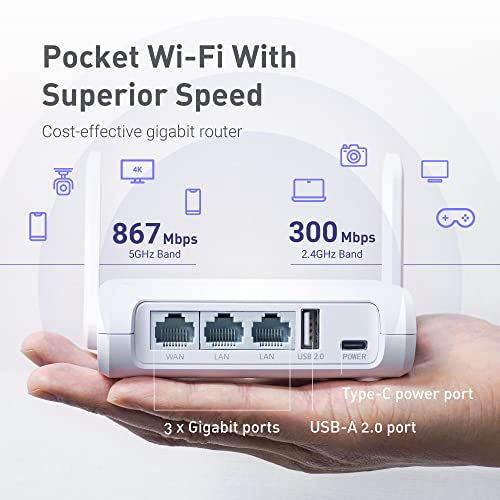 GL.iNet 1 Count GL-SFT1200 Dual-Band 1200 Mbps Wireless Router 5V